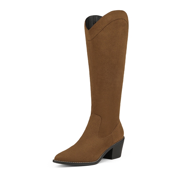 Montana Pointed Toe Knee High Boots - BROWN SUEDE -  0